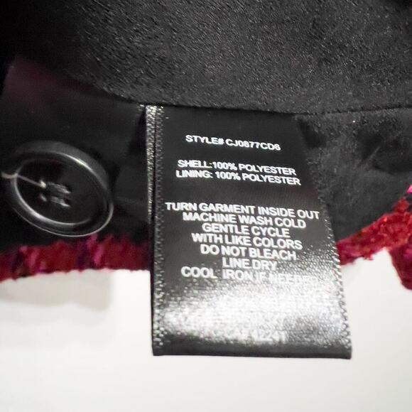 NWT Sanctuary Jacket Small Tweed Red Pink Shacket Button Down Preppy - Picture 8 of 8